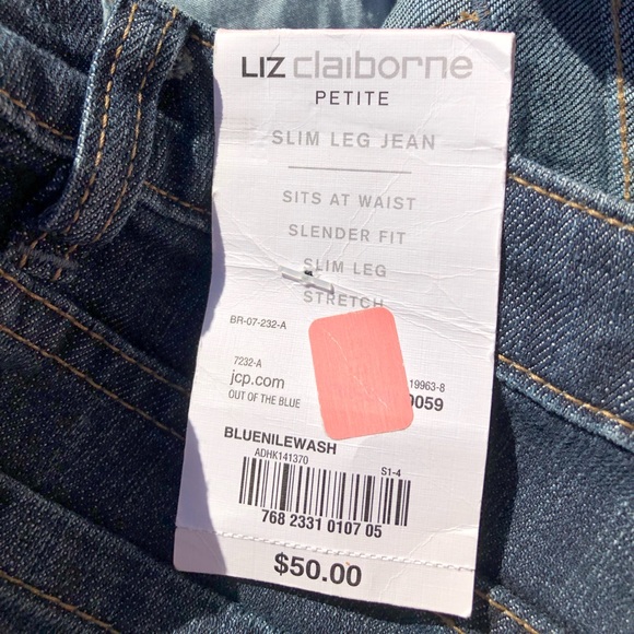 NWT Liz Claiborne Slim Leg Jeans 10P - Picture 3 of 4
